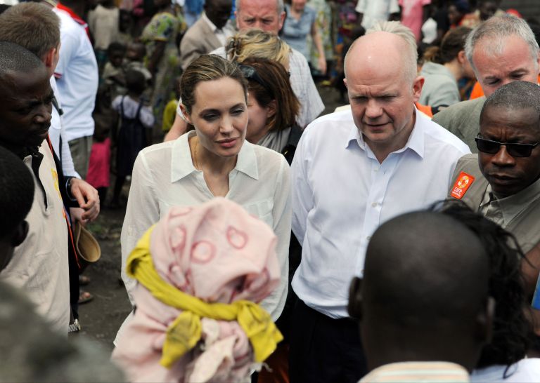 The Foreign Secretary and Angelina Jolie visit Lac vert camp